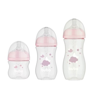 Kit Mamadeira Easy Flow 120/270/330ml Nuvem Rosa - Buba em Oferta na Shopee