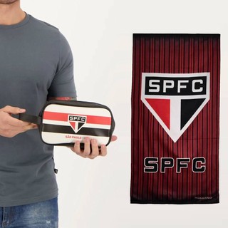 Kit São Paulo Toalha Veludo e Necessarie em Oferta na Shopee
