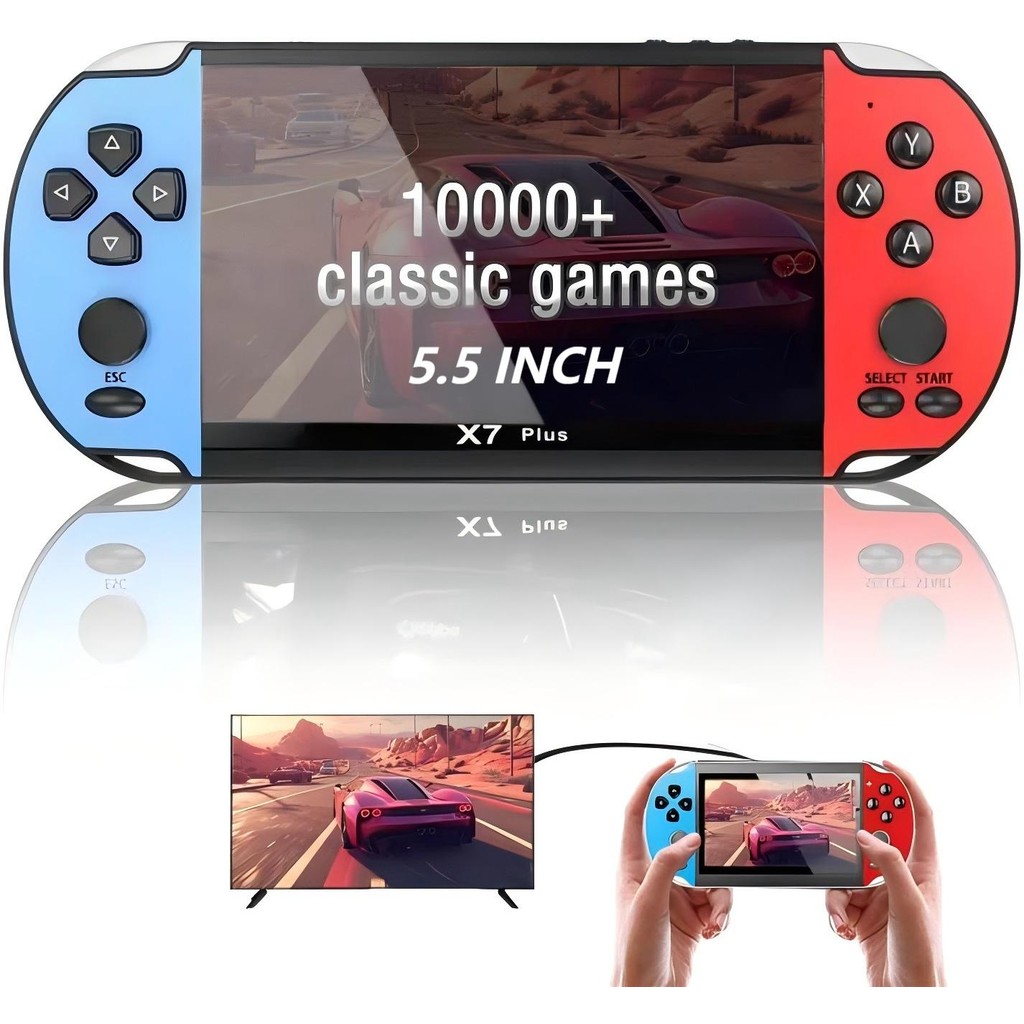 Imagem Videogame Portatil X7 PLUS Tela 5.5"/LH-5 6.5"/A-8290 4.8" PSP +5000 Jogos Retro 16GB,Console de Mão Memoria Expansivel