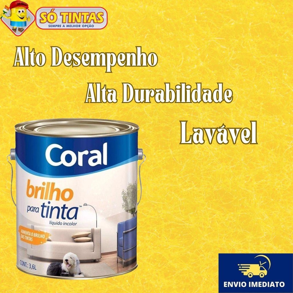 Brilho P/ Tinta LiquiBrilho 3,6 Litros Alto Brilho Para Suas Pinturas - Coral — imagem 2 de 2