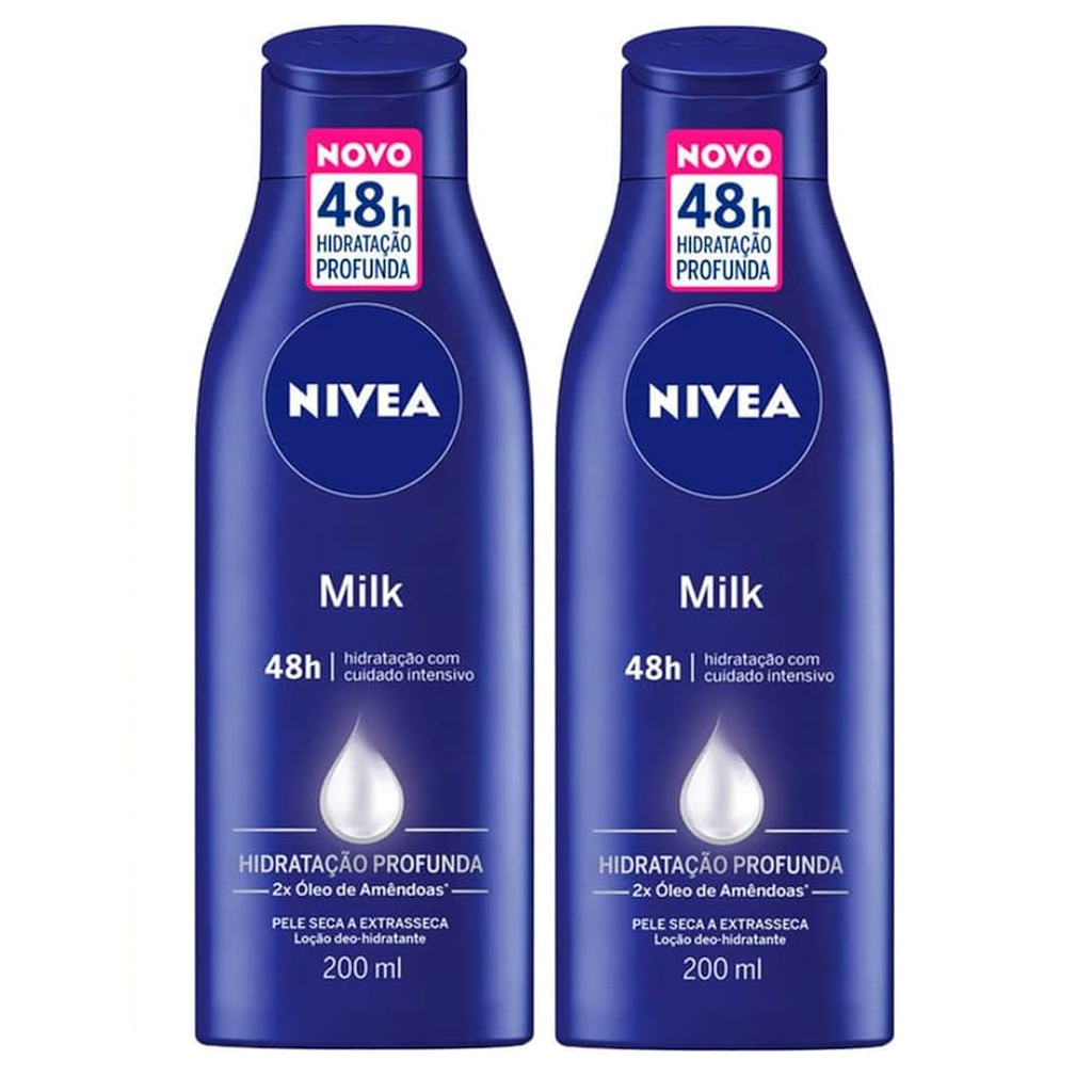 KIT 2 NIVEA LOCAO BODY MILK PELE EXTRA SECA HIDRATANTE 200ML em Oferta na Shopee