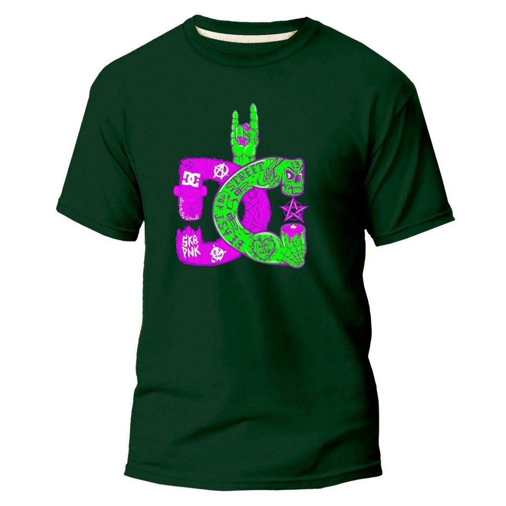 Camiseta DC Shoes SKATE-SK8 Estampada Algodão Lisa Academia Casual Unissex Trabalho Original
