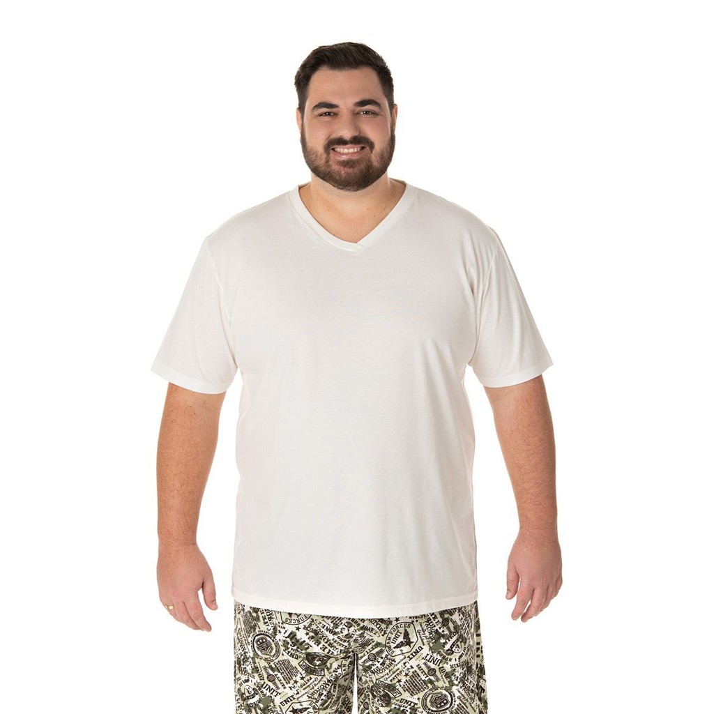 Pijama Curto Masculino Adulto Plus Size