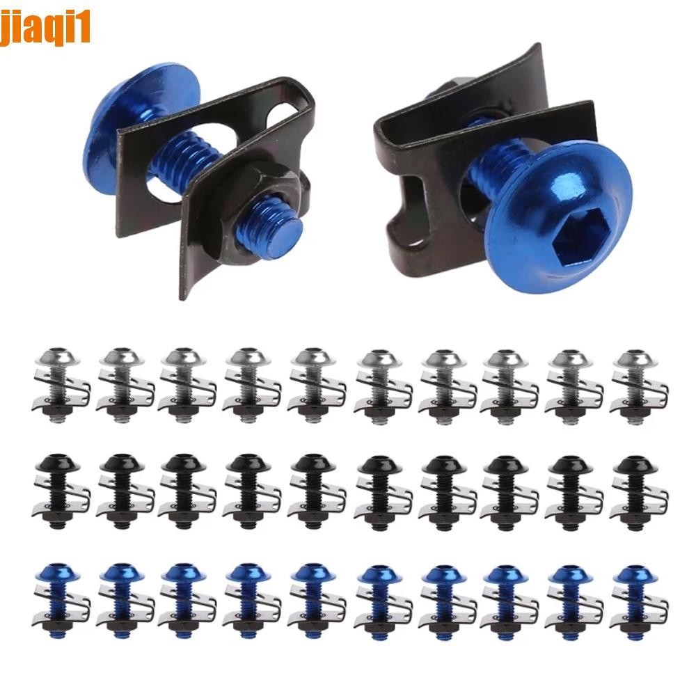 JIAQI1 Parafuso De Carenagem De Motocicleta Spire Speed Universal Alumínio Carro Metal Porcas 5 x 15mm Fixação