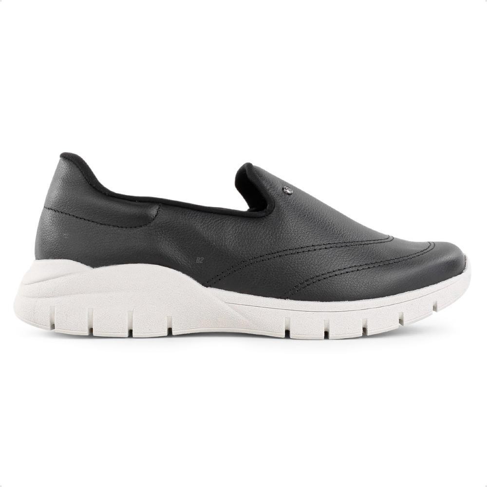 Tênis Usaflex Básico Slip On Preto Feminino 100% Original Com Nota Fiscal e Garantia de Fábrica - Women Shoes