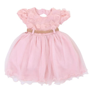 Vestido Bebê Menina Bonita Pala Com Aplicação Flores em Oferta na Shopee