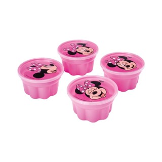 Kit Minnie Rosa 4 Potes Forma Gelatina Sobremesa Plasútil em Oferta na Shopee