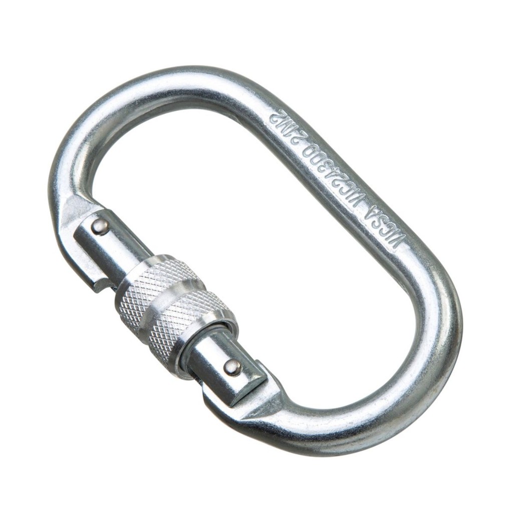 Mosquetão Oval em Aço fechamento Rosca 23kn Altura Vicsa