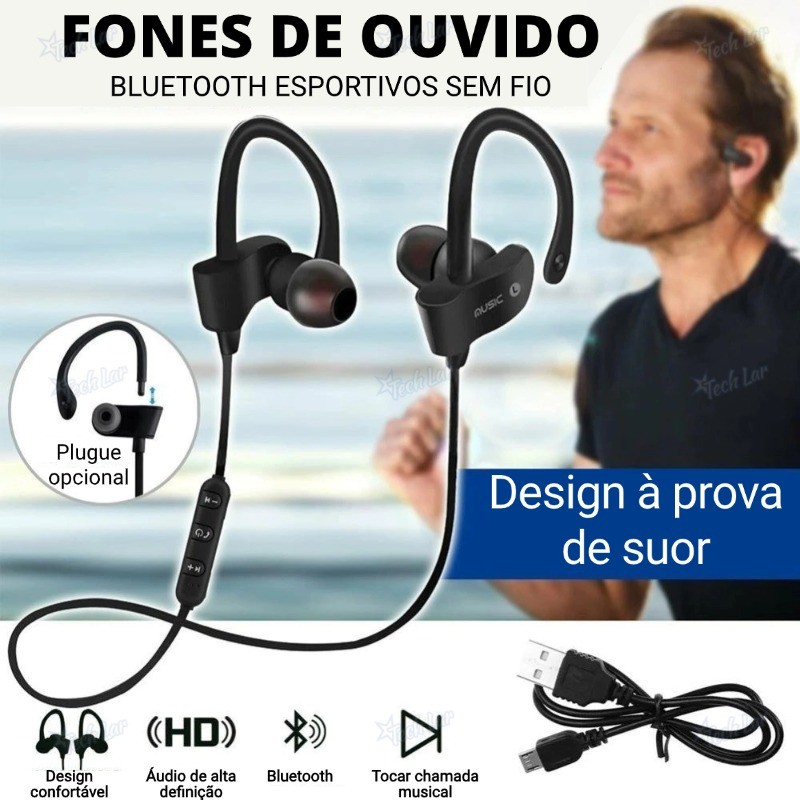 Esportes Fone De Ouvido Bluetooth  Sem Fio Gancho Da Orelha headset Música Jogo hands-free Para Todos Os smartphones TL