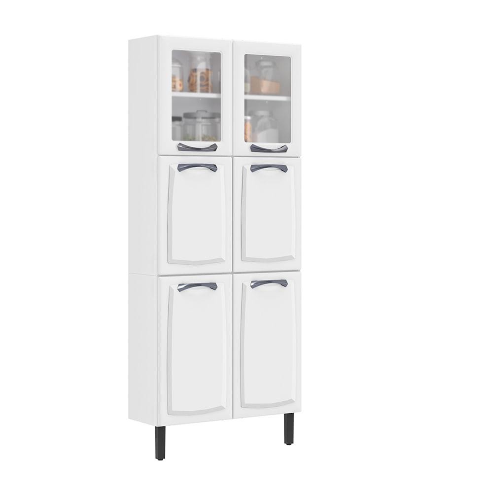 Paneleiro Itatiaia em Aço Branco 6 Portas 2 Vidros New Premium