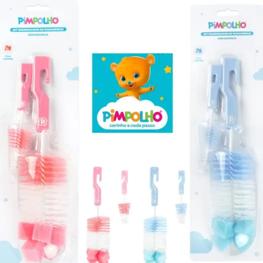 Kit Escovas Para Mamadeiras E Canudos Pimpolho em Oferta na Shopee