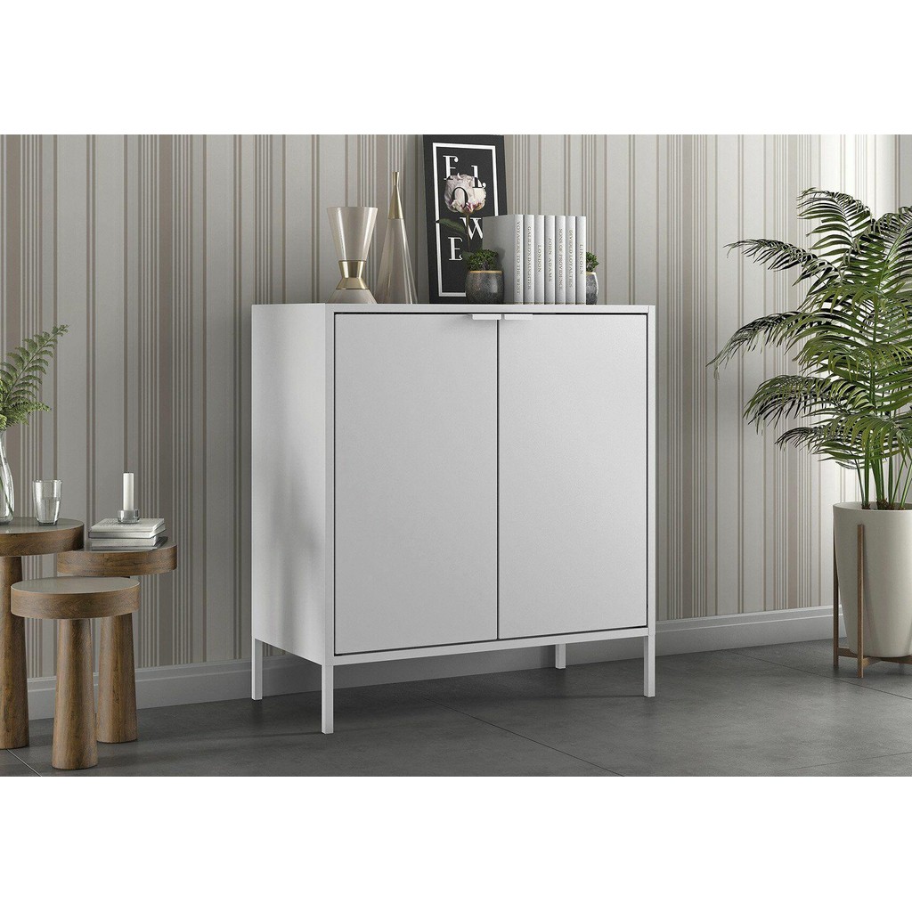 Balcão Alto Multiúso Itatiaia Smart - 2 Portas - Branco Matte