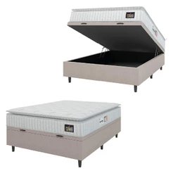 Cama Box Baú Casal Espuma D33 Pillow Top 138x188x70cm