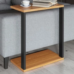 Mesa de Canto Industrial 100% Mdf Freijó/Preto Fosco F36 - Pradel