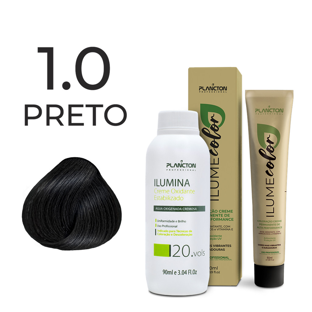 KIT ILUME COLOR PLANCTON -1.0 PRETO + OX ILUMINA 20V