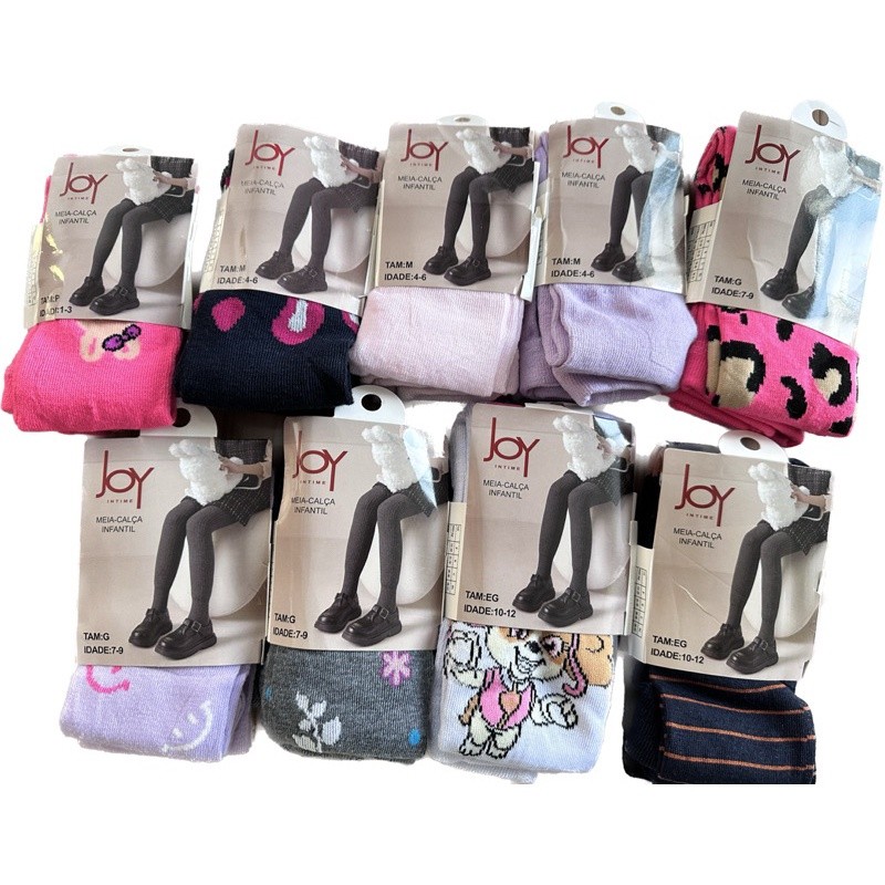 Meia Calça Fio 80 Grossa Frio Menina Infantil Varias Estampas promo atacado