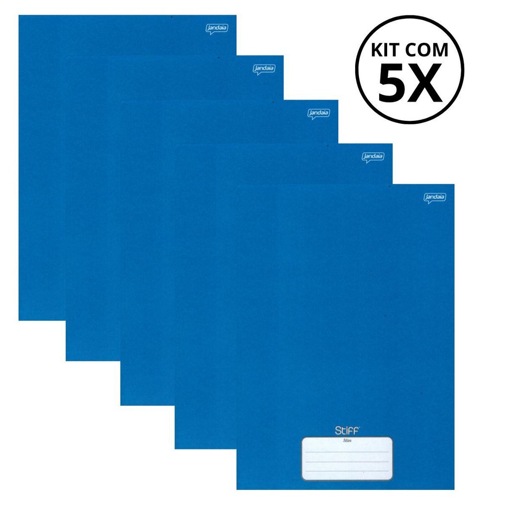 Kit Com 05 Caderno Brochura 80 Fls Capa dura - STIFF KIT : AZUL