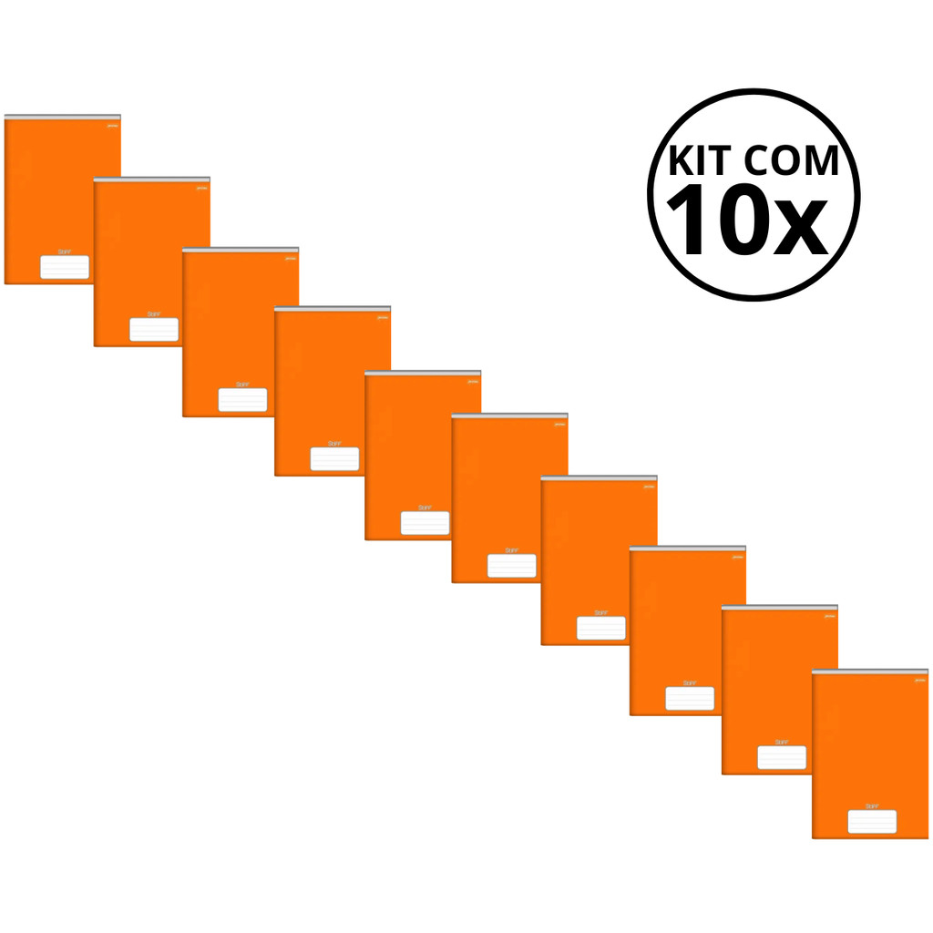Kit Com 10 Caderno Brochura 96 Fls Pautado Capa Dura - Stiff KITS:KIT 01