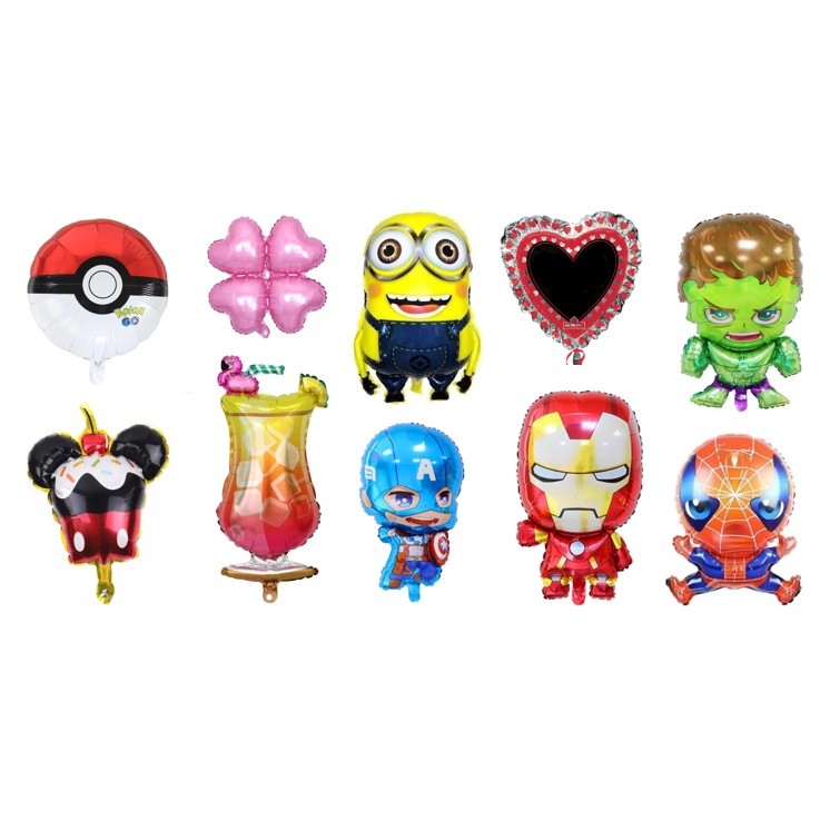 Balões de Festa  Mickey / Pokebola / Lucas Neto / Homem de Ferro/ Hulk com ou sem Varetas