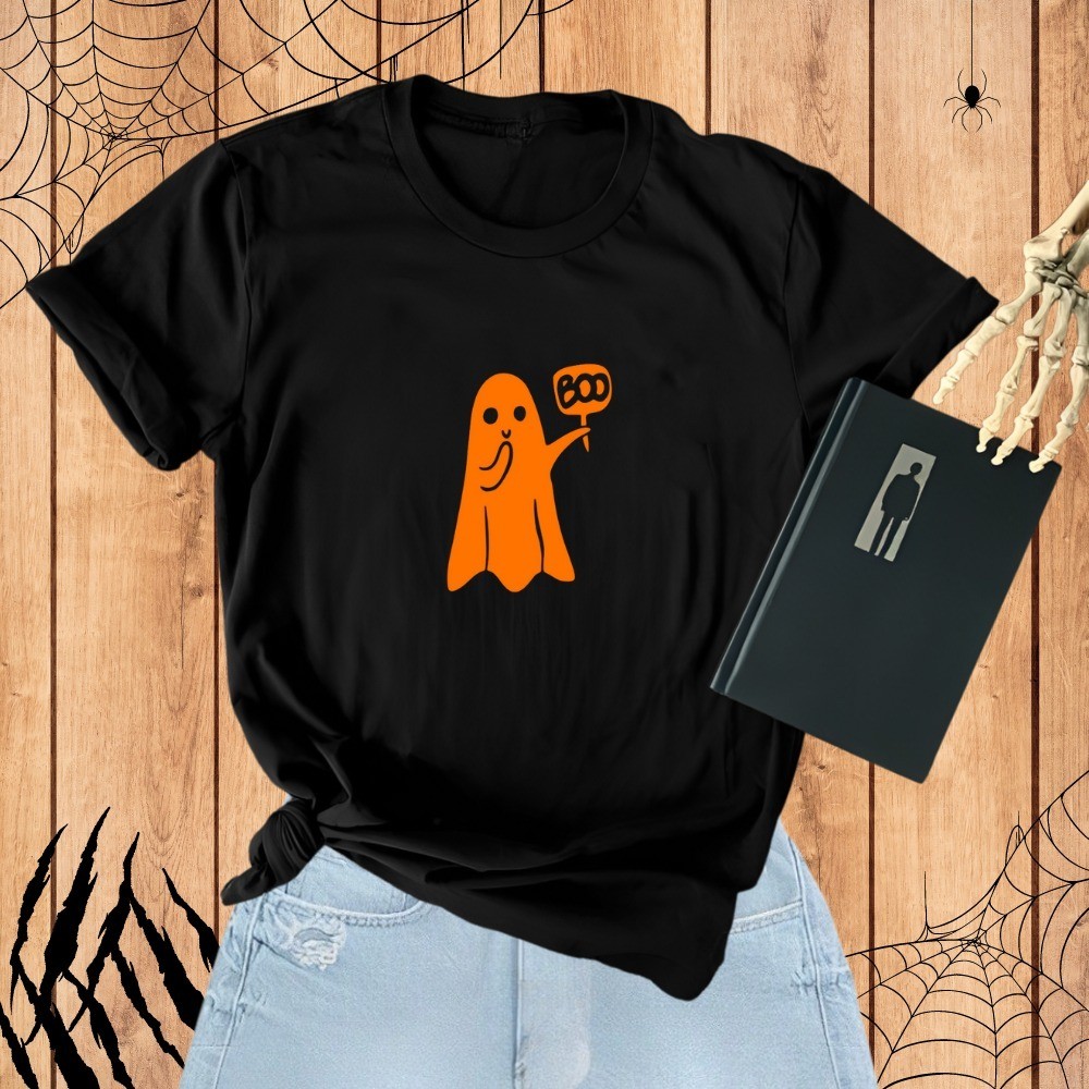 Linda Camisa Camiseta Manga Curta Algodão Estampado Boo Fantasma Halloween Bruxas Noite Assustadora Premium Envio Imedia