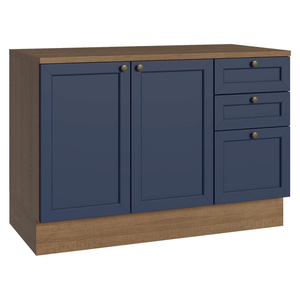 Balcão de Cozinha 120 cm 2 Portas 3 Gavetas Vik Madesa