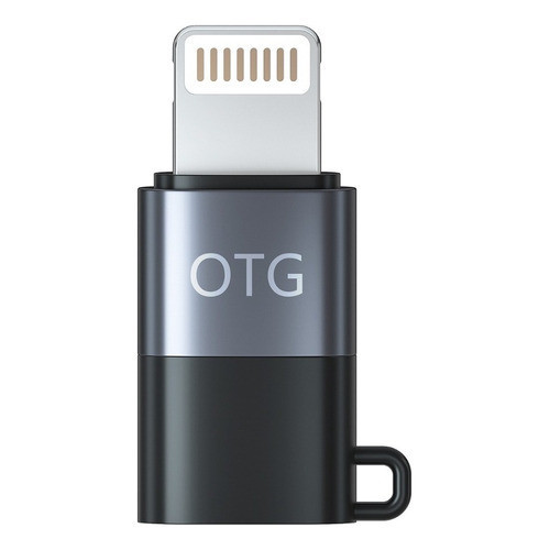 Adaptador Usb Tipo C compativel com conector Lightning Para iPhone Fone Microfone de Lapela Cor Preto E Cinza