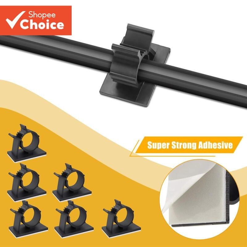 Ready Stock 10pcs Abraçadeira Ajustável Auto-Adesiva para Organizadora de Cabos e Carregamento de Mouse