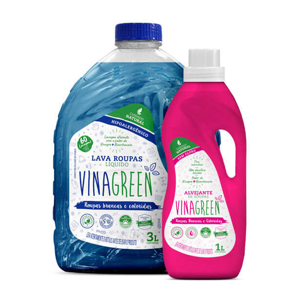 Kit Vinagreen 1 Lava Roupas Tradicional + 1 Alvejante em Oferta na Shopee
