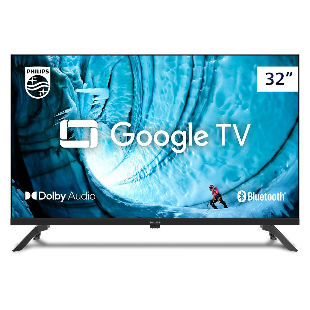 Smart TV 32" Philips HD Google TV Comando de Voz HDR HDMI Bluetooth em Oferta na Shopee