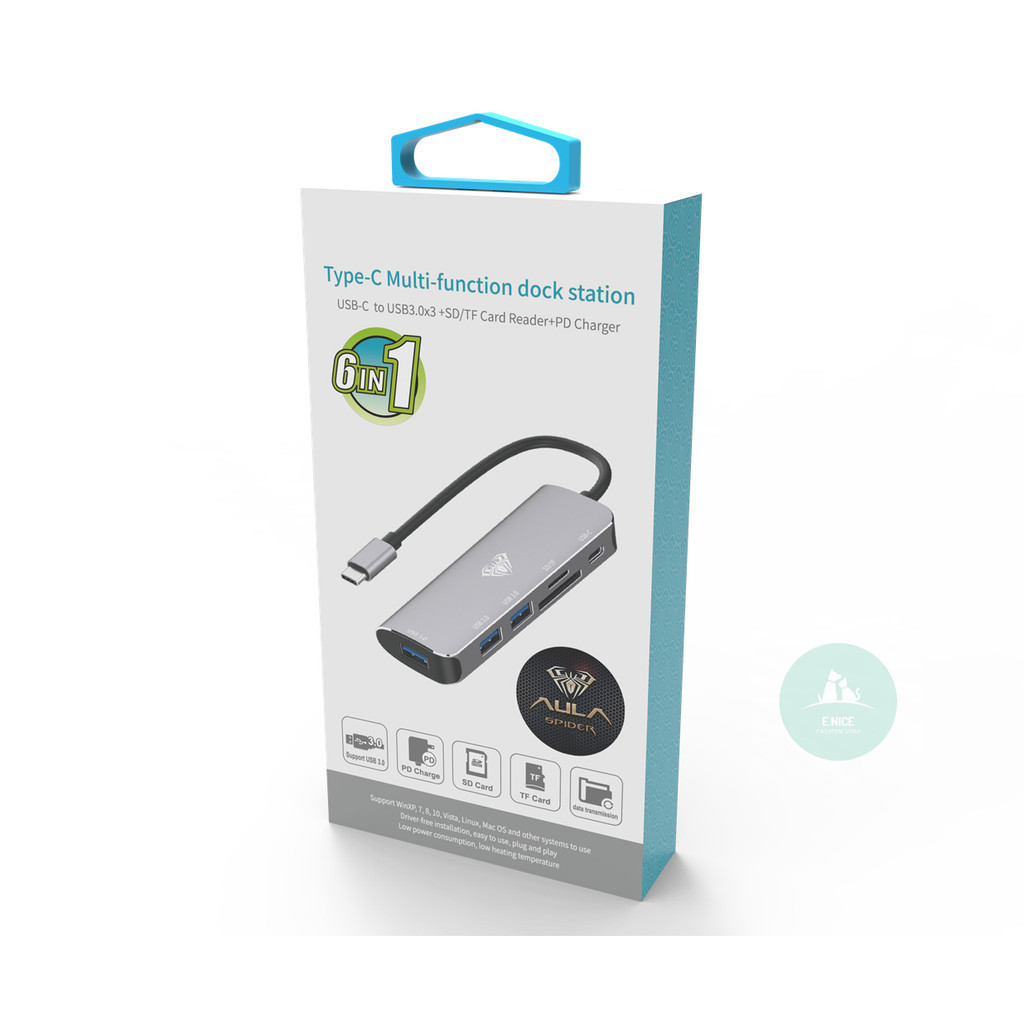 adaptador macbook Hub Usb-c Air M1 M2 Dex  6in1 AULA