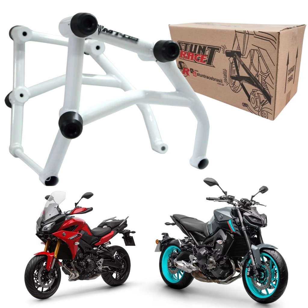 Protetor Motor Carenagem Stunt Race Cage Mt09 Mt 09 Branco 2014 A 2025