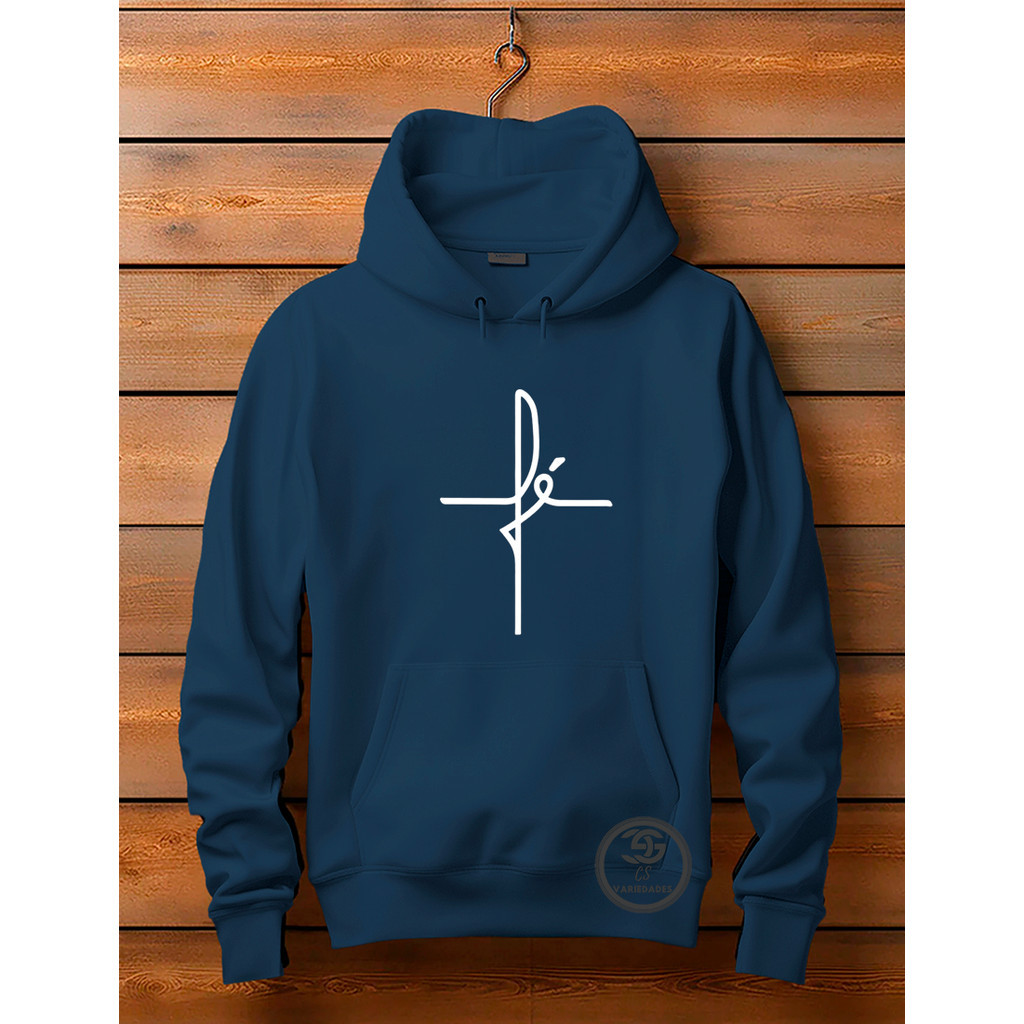 Moletom Estampado Fé Moda cristã evangelica canguru  Premium Masculino Feminino Blusa de Frio Lançamento diversas cores