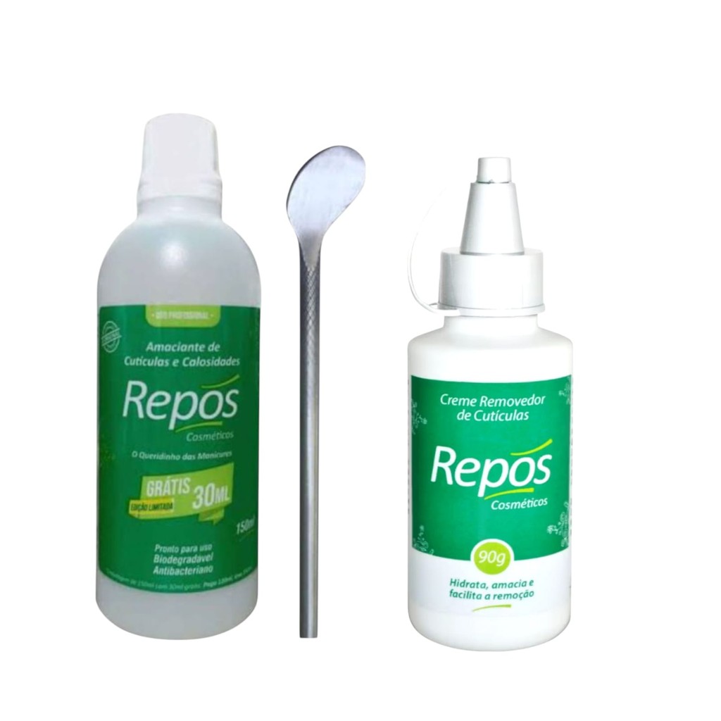 Kit Spa dos Pés Amaciante de Calosidade 150 ml + Creme Removedor de Cutículas 90 GR + Espátula 222 Repós
