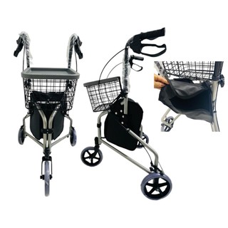 Andador 3 Rodas Triciclo C/ Cesto Dobravel Idoso Supermedy