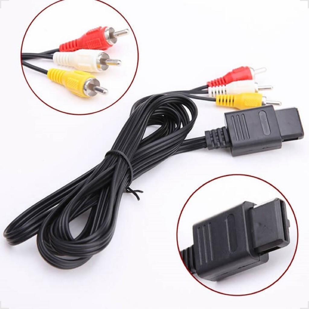 Cabo Av Audio E Video Compatível Para Nintendo 64 N64 Super Nintendo Snes E Game Cube 180cm