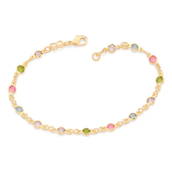 Pulseira Rommanel Pedras Redondas Coloridas
