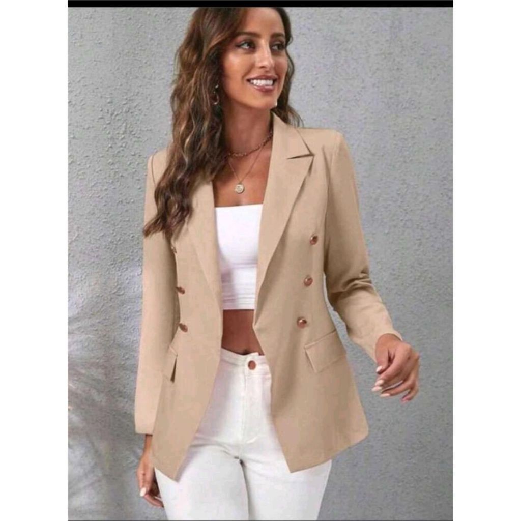 Blazer Feminino Maxi Longo Estilo Sobretudo Social com 6 Botões - Elegância em Alfaiataria