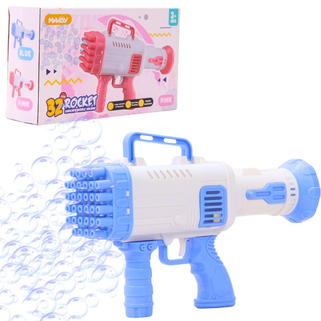 Brinquedo Lança Bolhas de Sabão com 32 Furos Azul - Castela em Oferta na Shopee
