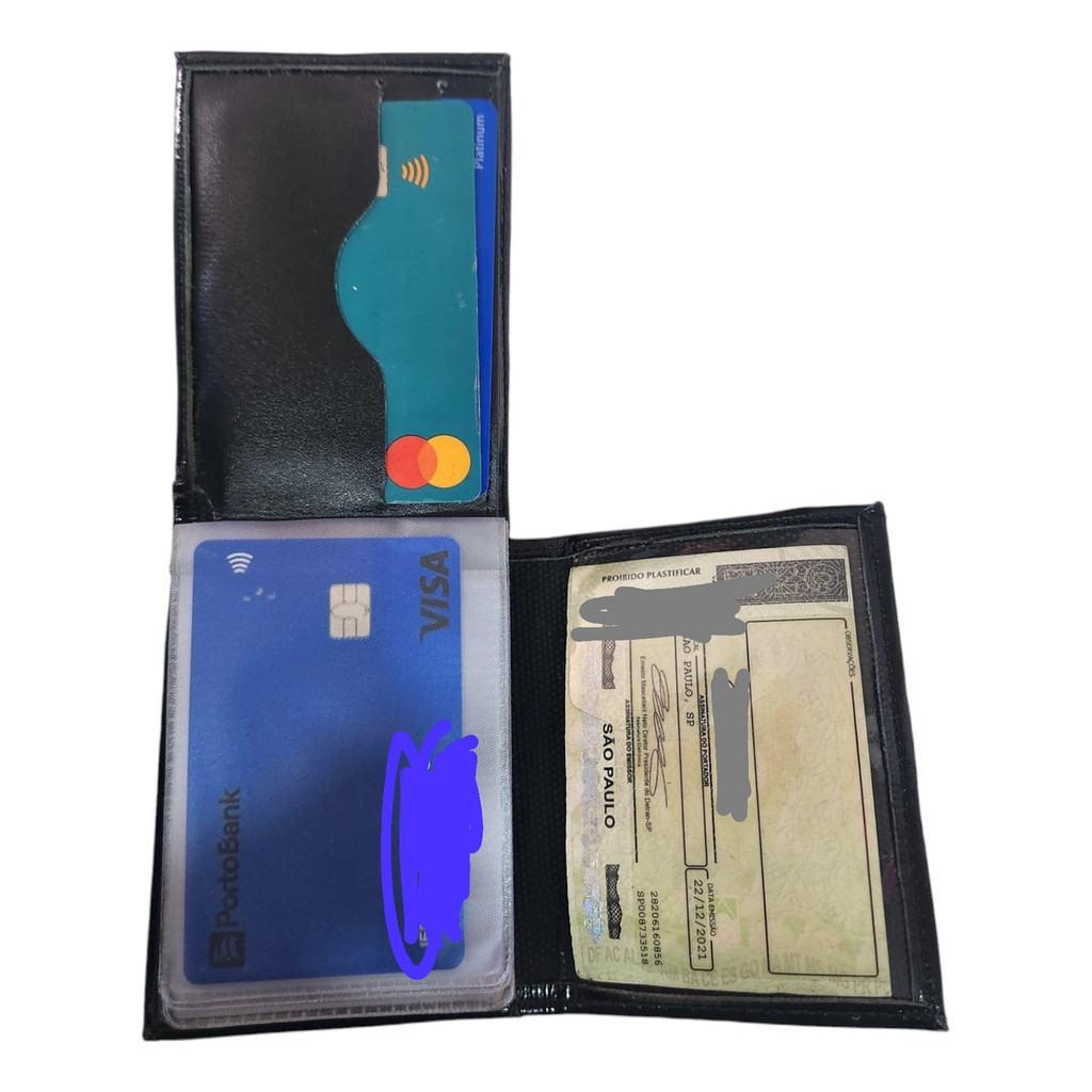 Carteira Masculina Couro Com Abertura Em L