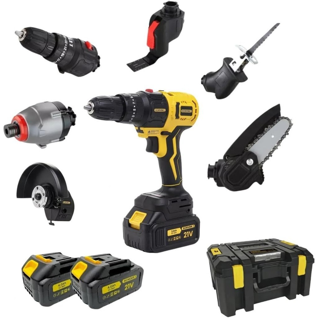 Kit Ferramentas Multifuncional 6 em 1 Portátil com 2 Baterias 21V Bivolt