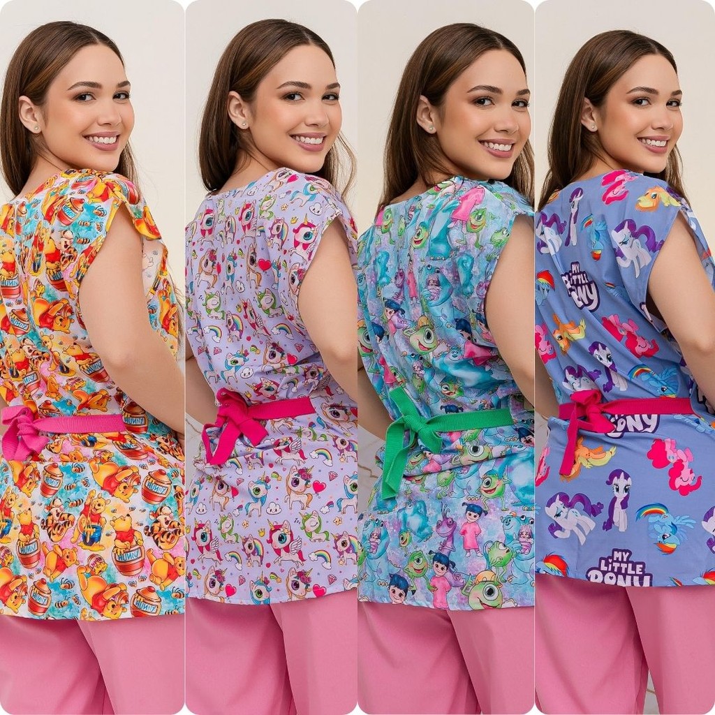 Bata Feminina Acinturada de amarrar Temáticas de desenhos em Oferta na Shopee