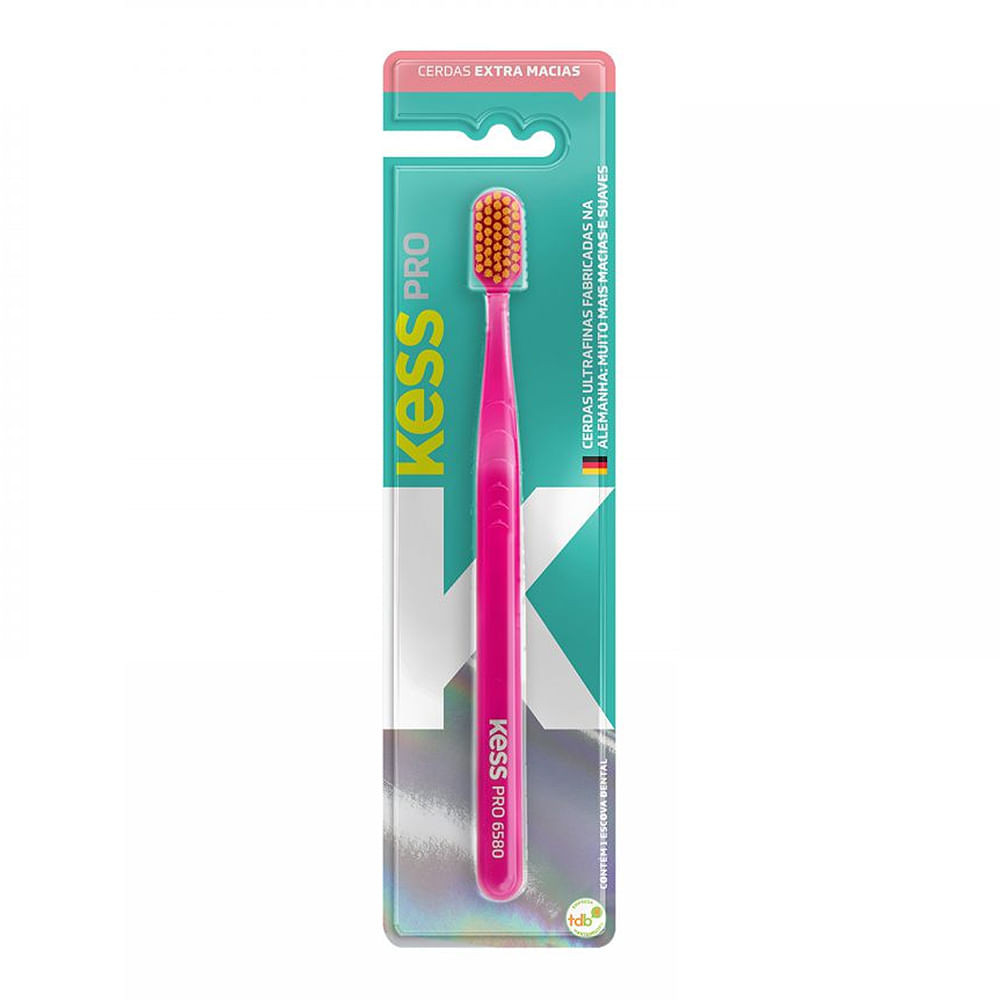Escova Dental Kess Pro Extra Macia Cores Sortidas 1 Unidade + Capa Protetora - Health