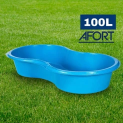 Piscina Feijão Infantil 100L Azul Caixa Multiuso Polietileno Rígida Afort Criança Pet