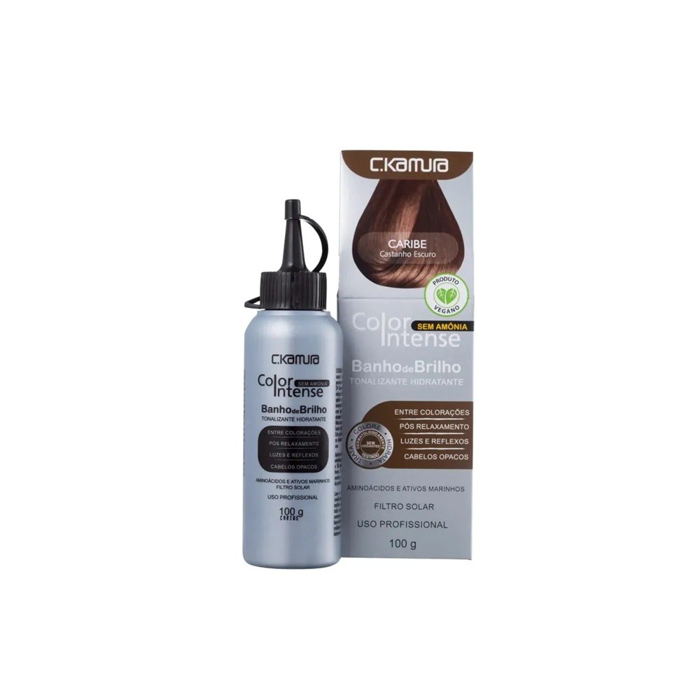 Tonalizante C.Kamura Color Intense Caribe Castanho Escuro 100g em Oferta na Shopee
