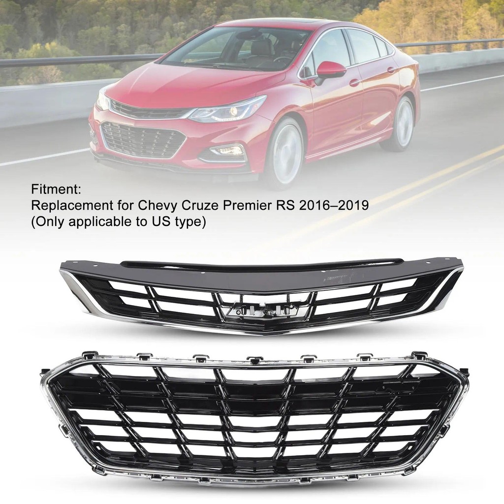 Conjunto De Grade Inferior Superior Dianteira Do Carro ABS Cromado 84189613 84009674 Substituição Para Chevy Cruze Premi