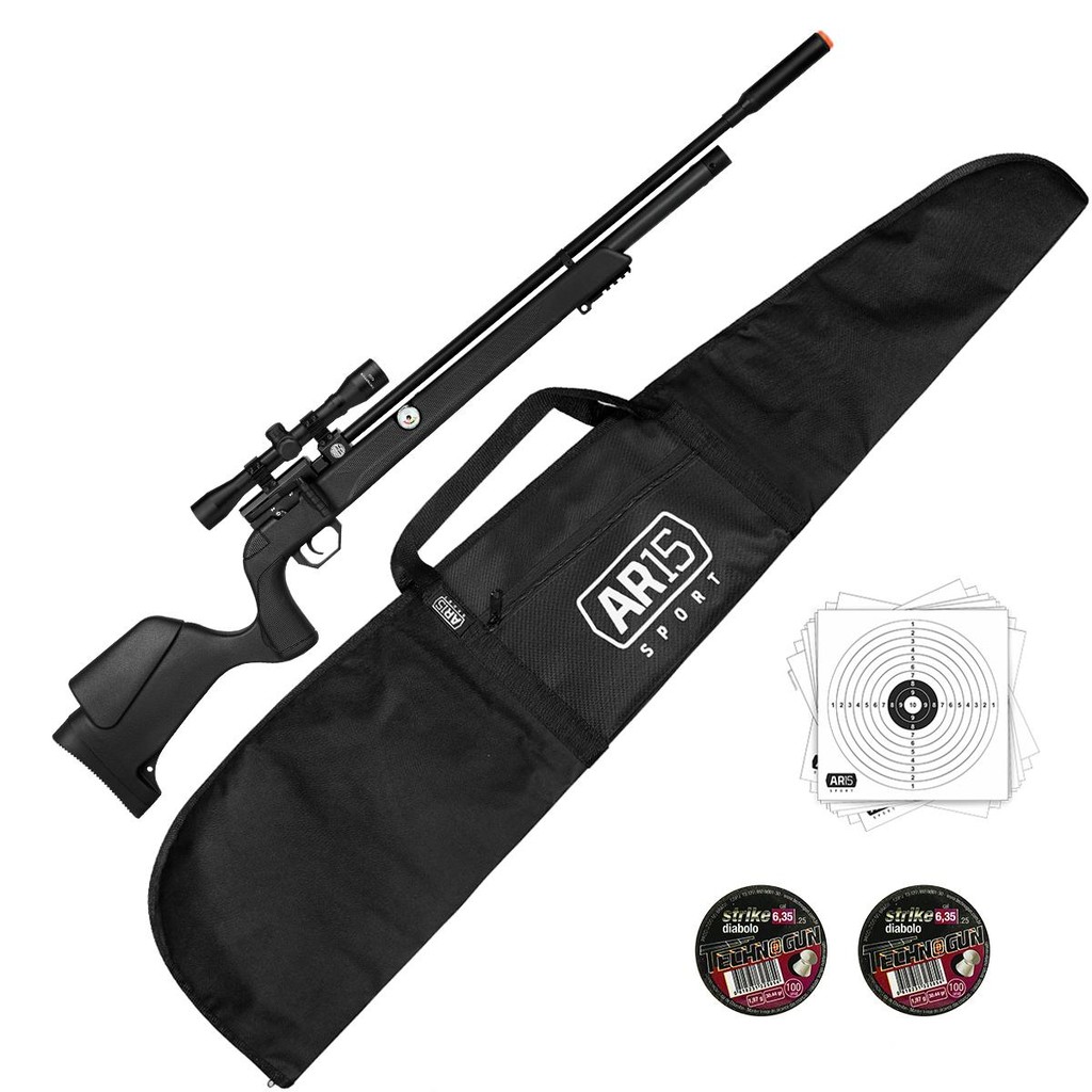 Kit Carabina 6.35 PCP Outlander Luneta 4x32 Chumbinho 200un