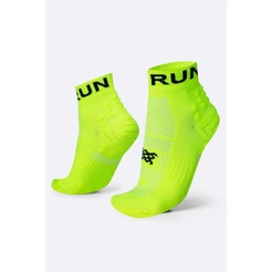 01 Par Meia Curta para Corrida HUPI Running Pro Run Amarelo Neon Tamanho 36-42