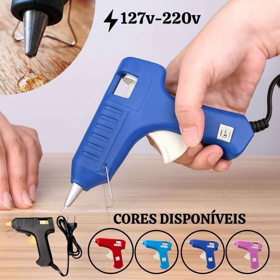 Aplicador De Cola Quente Com 47 Bastões (110v e 220v) Profissional Bivolt Color em Oferta na Shopee