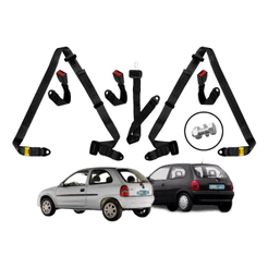 Kit Cinto De Segurança Corsa Wind 3 Pontos Traseiro Estático.