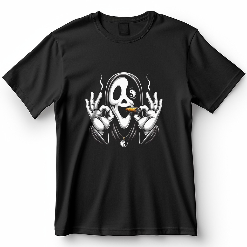 Camiseta Unissex Ghost Face Yin Yang Olho Charuto Blusa Mandrake Streetwear Camisa 100% Algodão 01